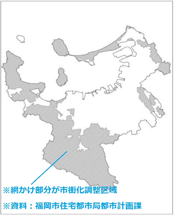 福岡市都市計画区域地図（資料：福岡市住宅都市局都市計画課