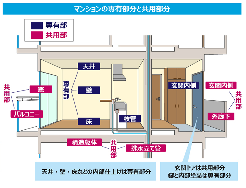 マンション専有部,共用部